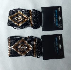 Pair of beaded stretch bracelets by Oxford Street